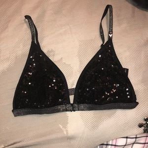 Black Sequin Victoria’s Secret Bralette
